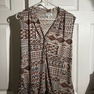 Calvin Klein Geometric Print Sleeveless Top